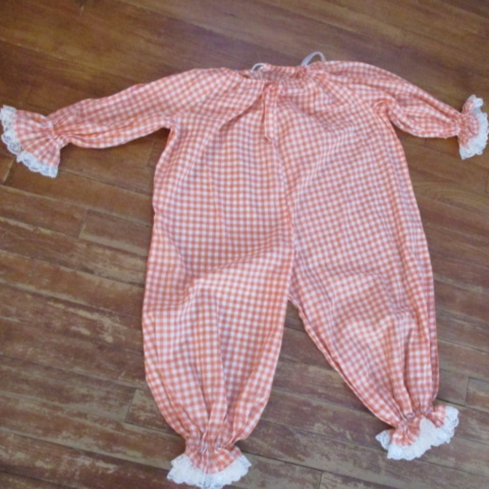Vintage hand made Gingham clown costume Toddler Youth 60s